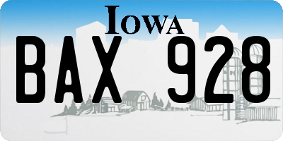 IA license plate BAX928