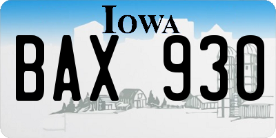 IA license plate BAX930