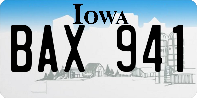 IA license plate BAX941