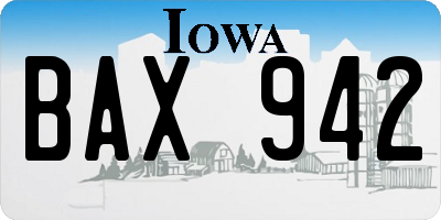 IA license plate BAX942
