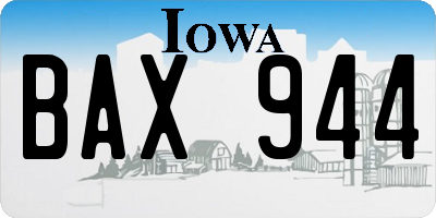 IA license plate BAX944