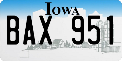 IA license plate BAX951