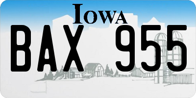 IA license plate BAX955