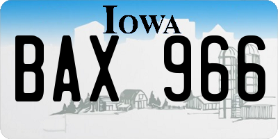 IA license plate BAX966