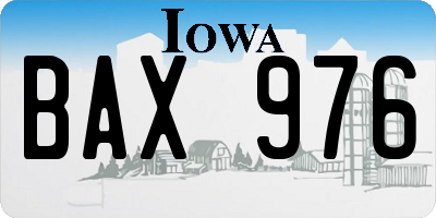 IA license plate BAX976