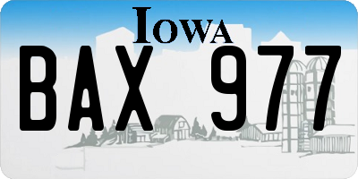 IA license plate BAX977