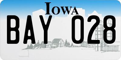 IA license plate BAY028