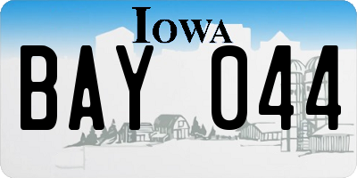 IA license plate BAY044