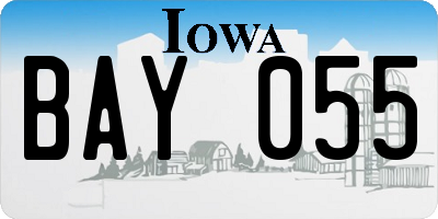 IA license plate BAY055