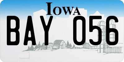 IA license plate BAY056