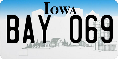 IA license plate BAY069