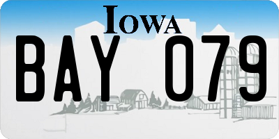 IA license plate BAY079