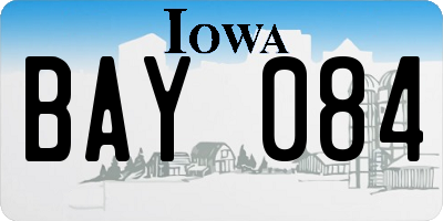 IA license plate BAY084