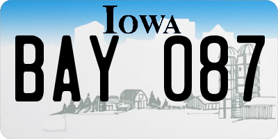 IA license plate BAY087
