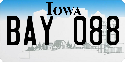 IA license plate BAY088