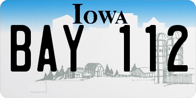 IA license plate BAY112