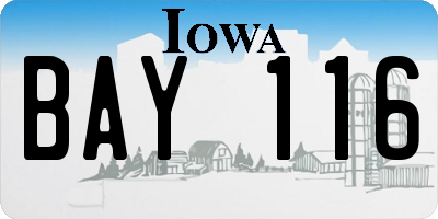 IA license plate BAY116