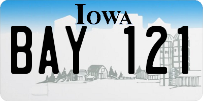 IA license plate BAY121