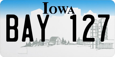 IA license plate BAY127