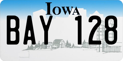 IA license plate BAY128