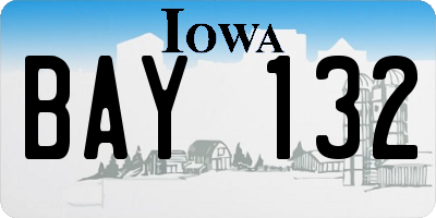 IA license plate BAY132