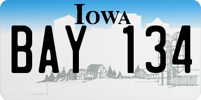 IA license plate BAY134