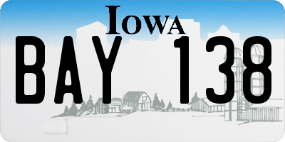 IA license plate BAY138