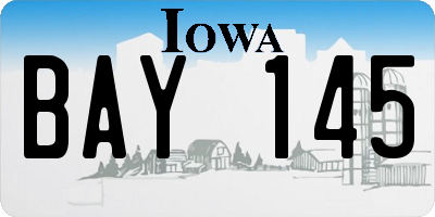 IA license plate BAY145