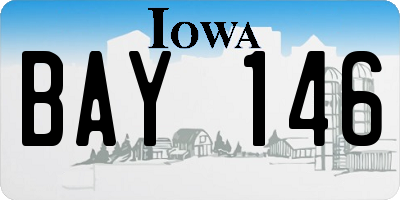 IA license plate BAY146