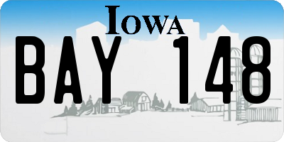 IA license plate BAY148