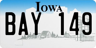 IA license plate BAY149