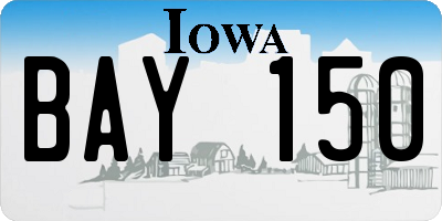 IA license plate BAY150