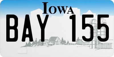 IA license plate BAY155