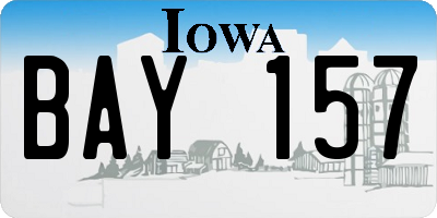 IA license plate BAY157