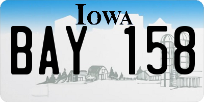IA license plate BAY158