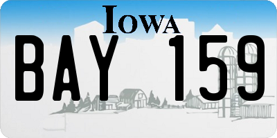IA license plate BAY159