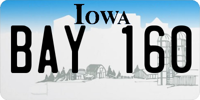 IA license plate BAY160
