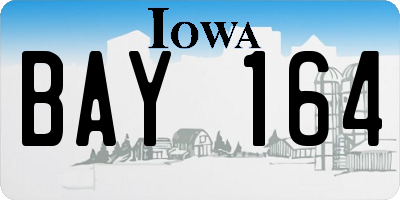 IA license plate BAY164