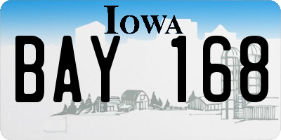 IA license plate BAY168