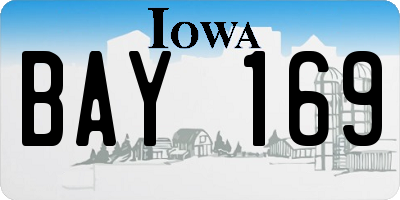IA license plate BAY169