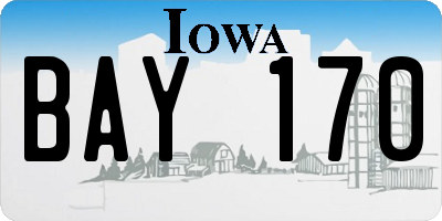 IA license plate BAY170