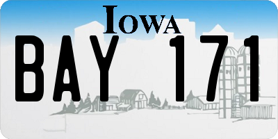 IA license plate BAY171