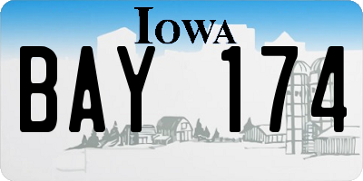 IA license plate BAY174