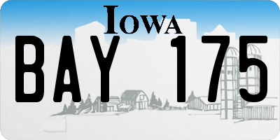 IA license plate BAY175