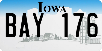IA license plate BAY176