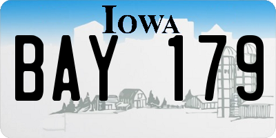 IA license plate BAY179