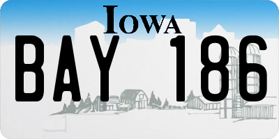 IA license plate BAY186