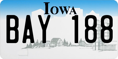 IA license plate BAY188