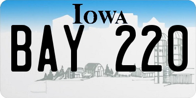 IA license plate BAY220