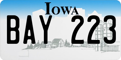 IA license plate BAY223